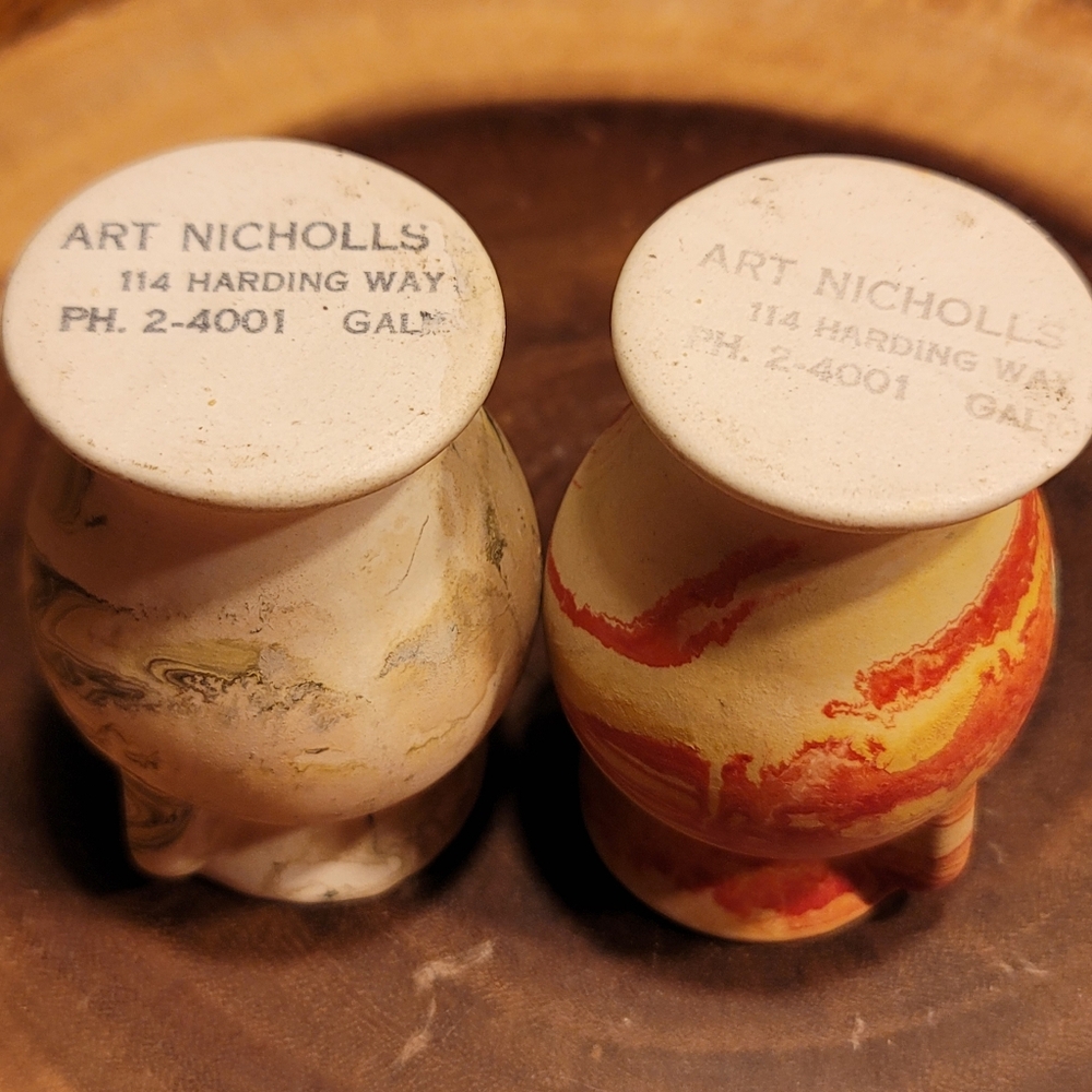 Antique 1920s Morton End Of Day Pottery Mini Vases Set Of 2 - Picture 11 of 11